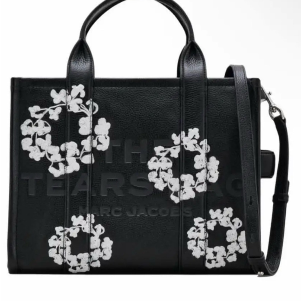 Marc Jacobs Black Floral Tote Bag